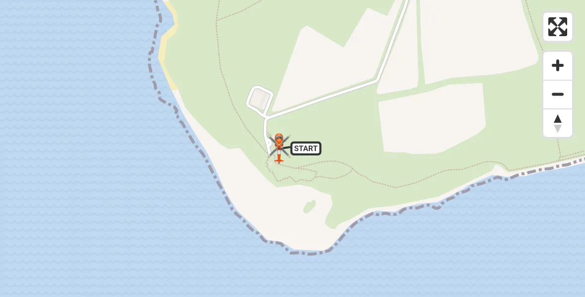 Flight path map showing Coastguard Helicopter route from Worth Matravers to Worth Matravers