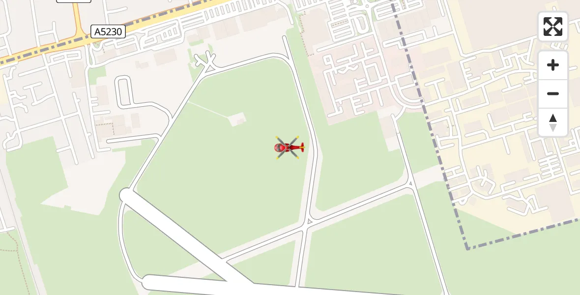 Flight path map showing Air Ambulance Helicopter route from Blackpool Airport to Blackpool Airport