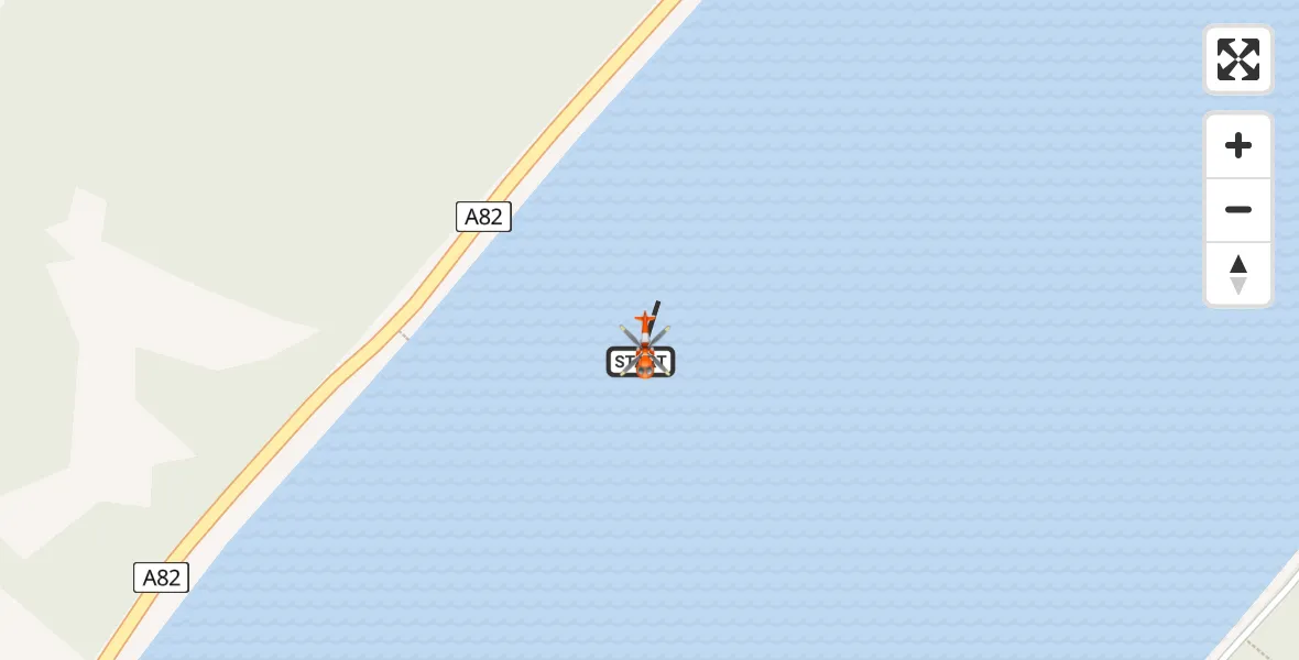 Flight path map showing Coastguard Helicopter route from Loch Ness to Loch Ness