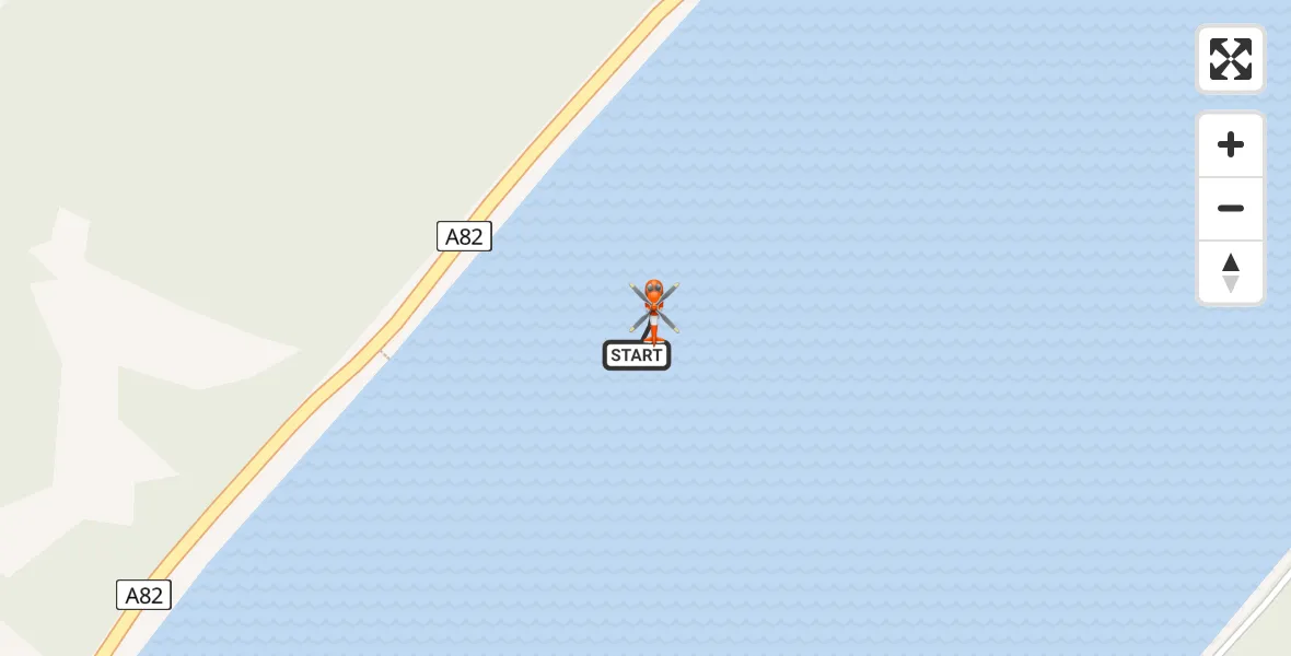 Flight path map showing Coastguard Helicopter route from Loch Ness to Loch Ness