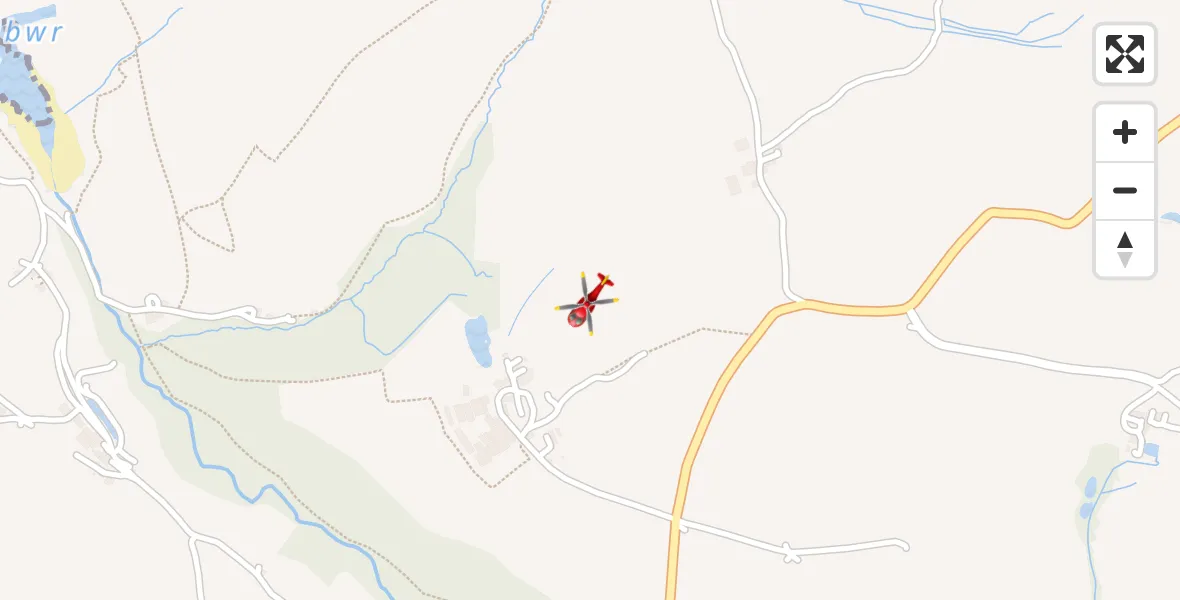 Flight path map showing Air Ambulance Helicopter route from Trewyddel / Moylgrove to Trewyddel / Moylgrove