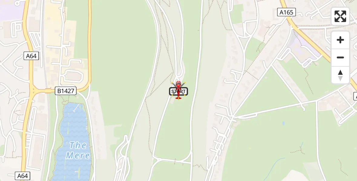 Flight path map showing Air Ambulance Helicopter route from Scarborough to Scarborough