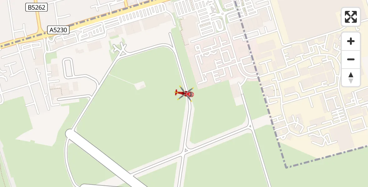 Flight path map showing Air Ambulance Helicopter route from Blackpool Airport to Blackpool Airport