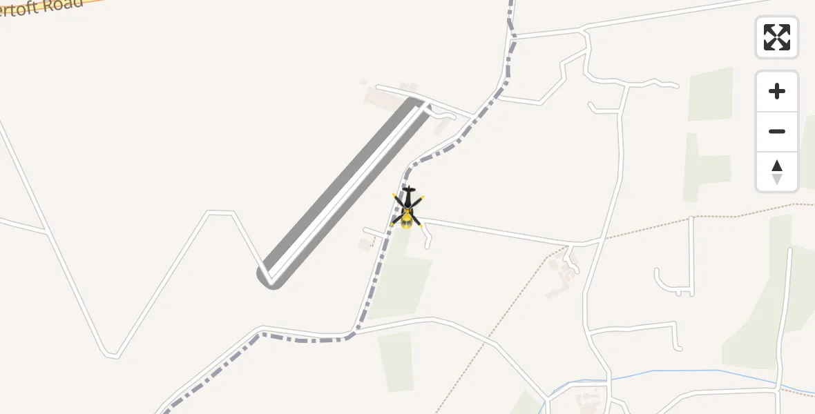 Routekaart van de vlucht: Police Helicopter to Sulby Airstrip, Sulby Road