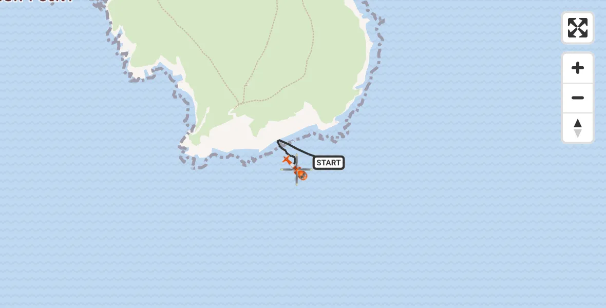 Flight path map showing Coastguard Helicopter route from Gorran Haven to Gorran Haven