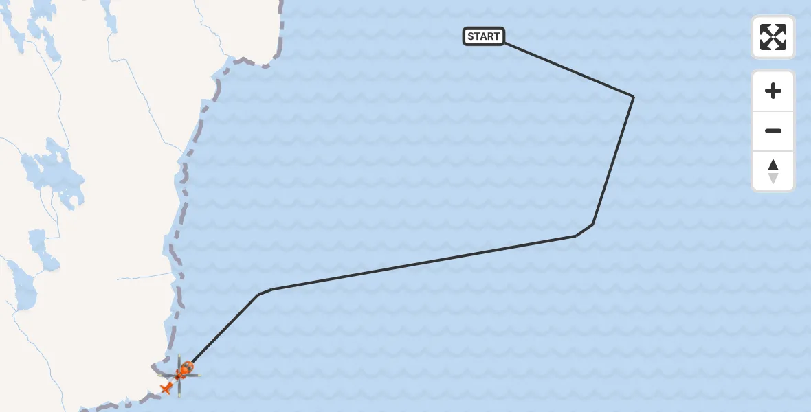 Flight path map showing Coastguard Helicopter route from Inner Seas to Inner Seas