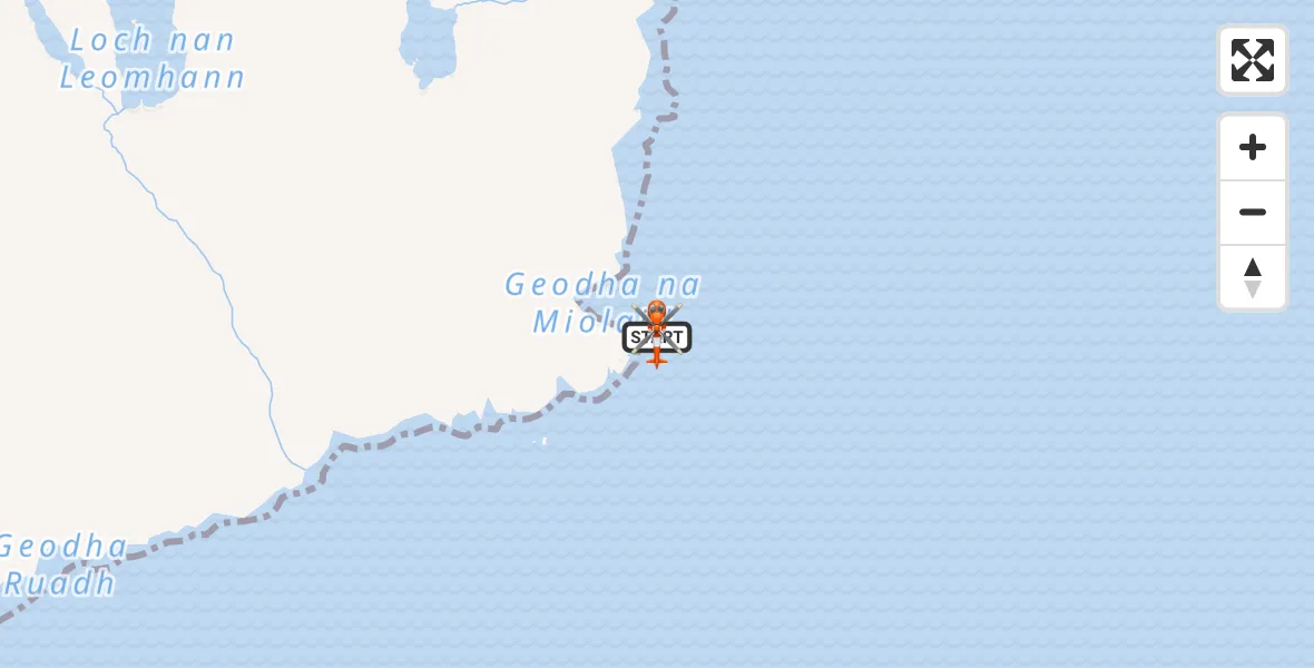 Flight path map showing Coastguard Helicopter route from Inner Seas to Inner Seas