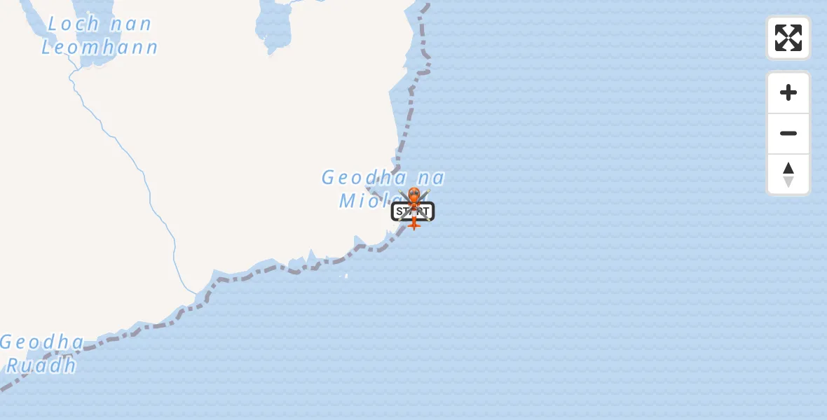 Flight path map showing Coastguard Helicopter route from Inner Seas to Inner Seas