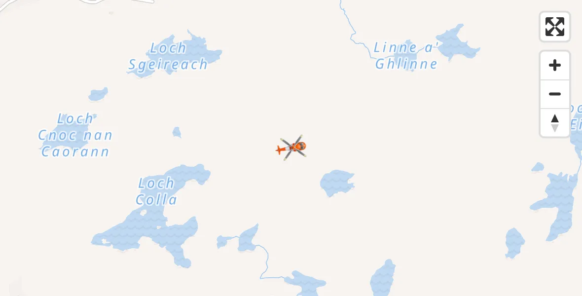 Flight path map showing Coastguard Helicopter route from Inner Seas to Inner Seas