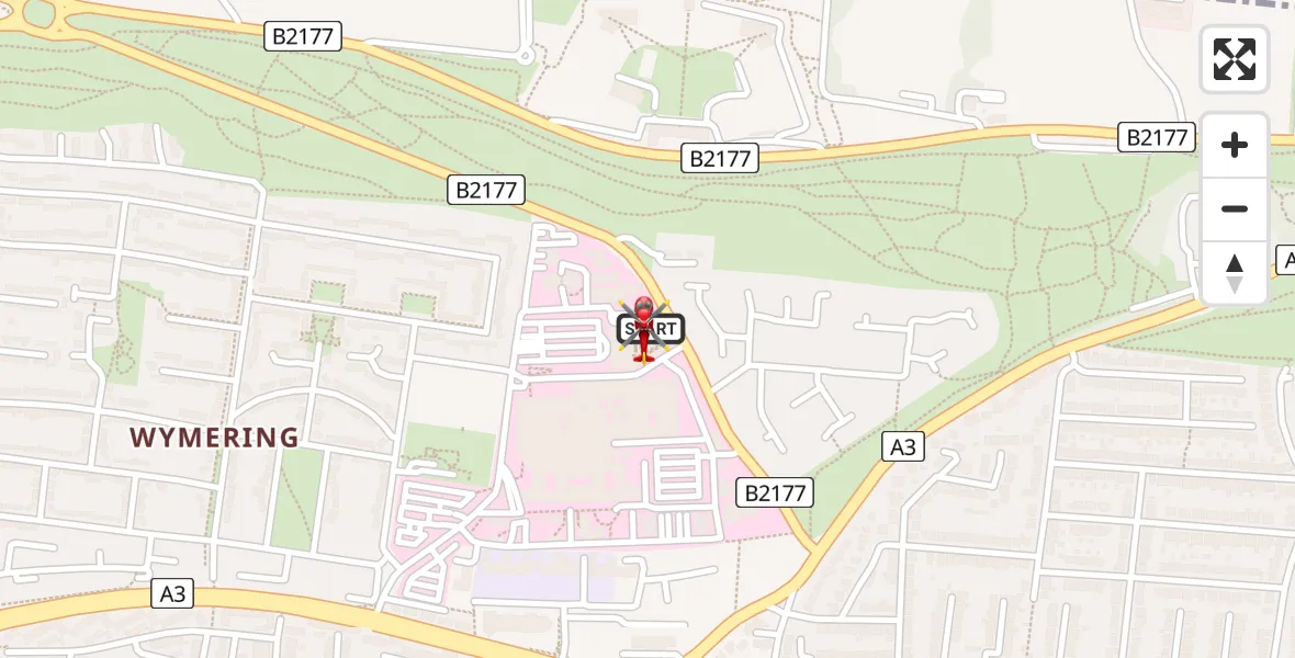 Flight path map showing Air Ambulance Helicopter route from Queen Alexandra Hospital to Queen Alexandra Hospital