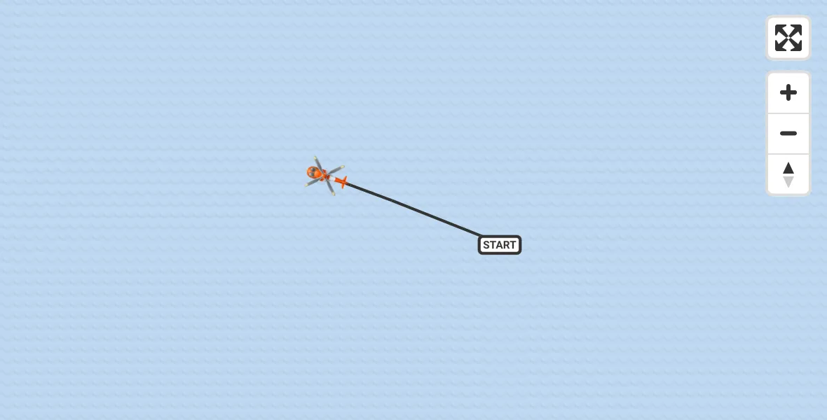 Flight path map showing Coastguard Helicopter route from North Sea to North Sea