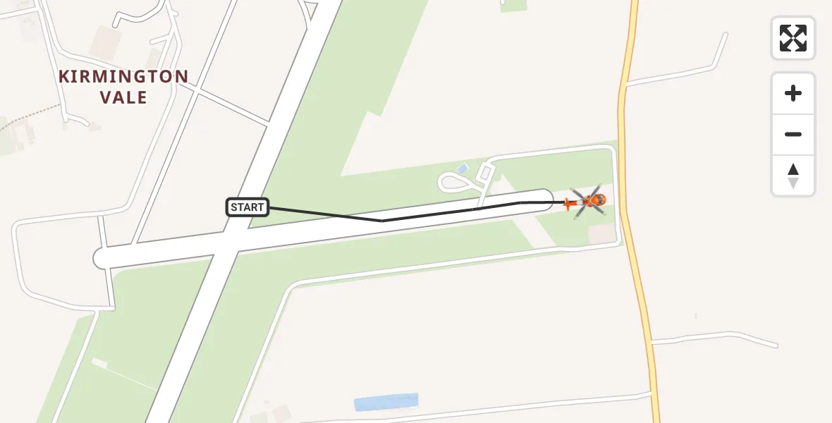 Flight path map showing Coastguard Helicopter route from Humberside Airport to Humberside Airport