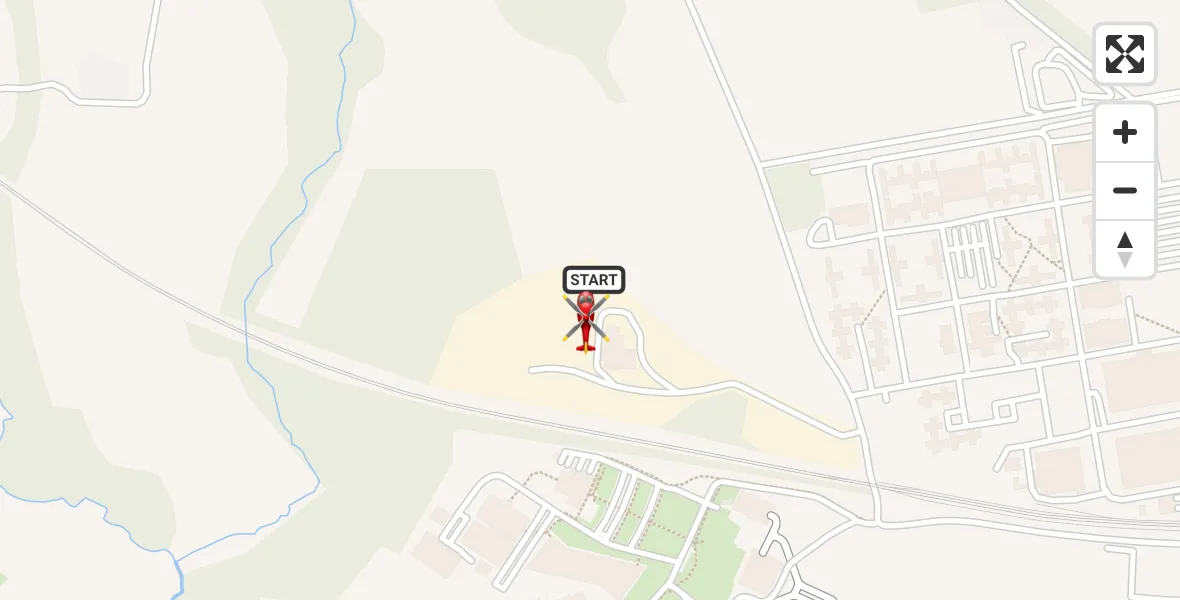 Flight path map showing Air Ambulance Helicopter route from RAF Cosford to Cosford