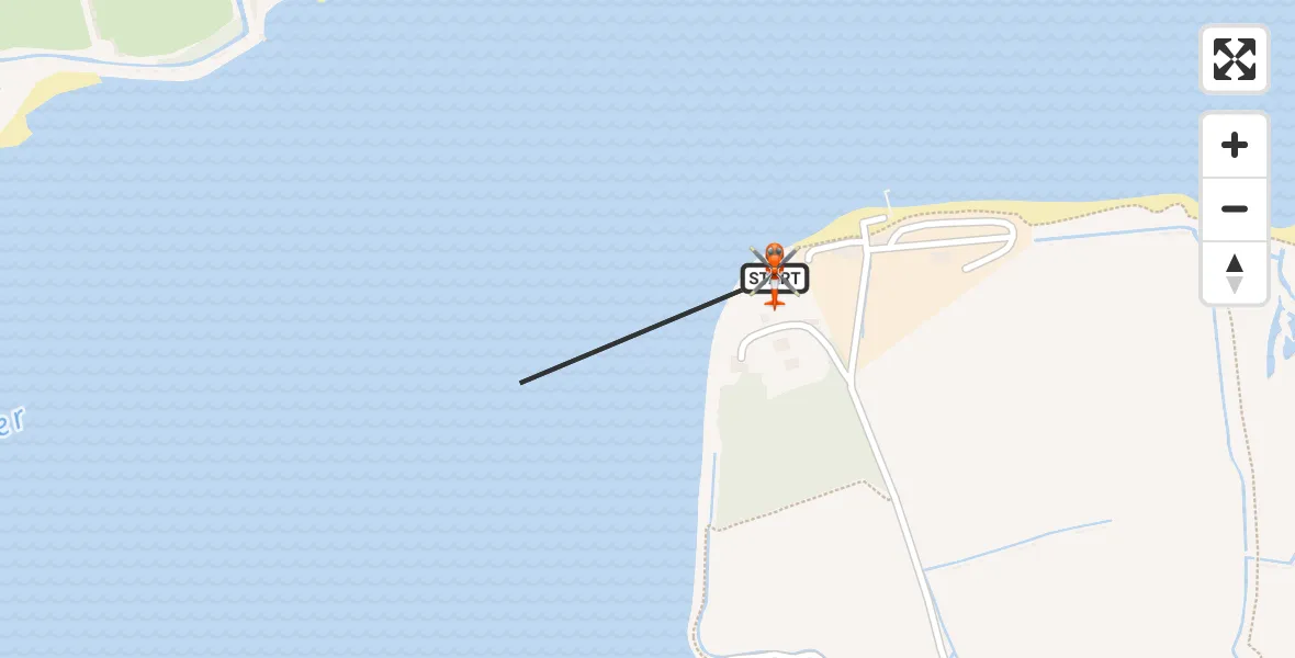 Flight path map showing Coastguard Helicopter route from Maldon to Maldon