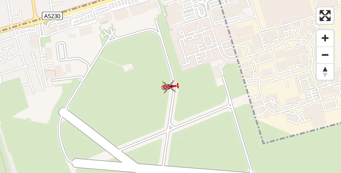 Flight path map showing Air Ambulance Helicopter route from Blackpool Airport to Blackpool Airport