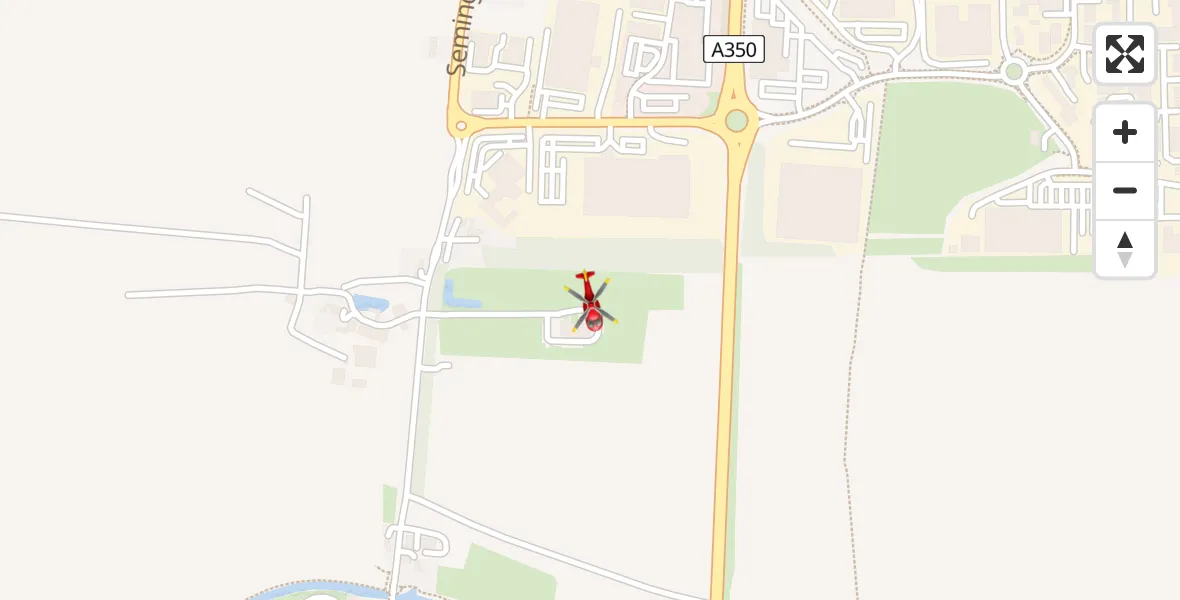 Flight path map showing Air Ambulance Helicopter route from Wiltshire Air Ambulance to Wiltshire Air Ambulance