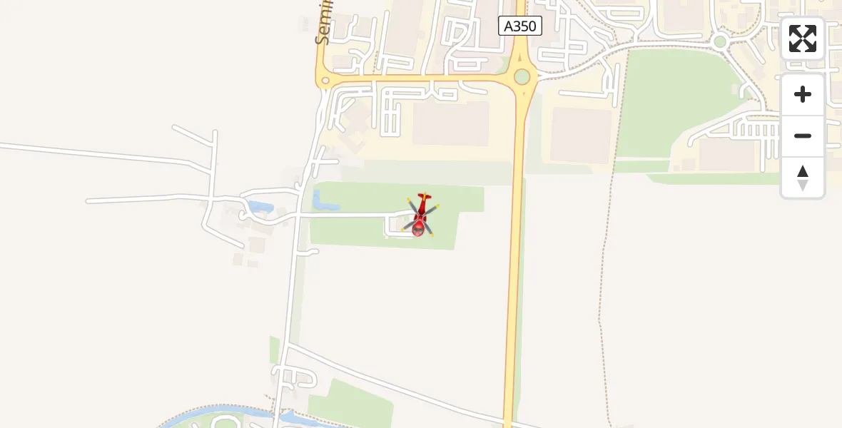 Flight path map showing Air Ambulance Helicopter route from Wiltshire Air Ambulance to Wiltshire Air Ambulance