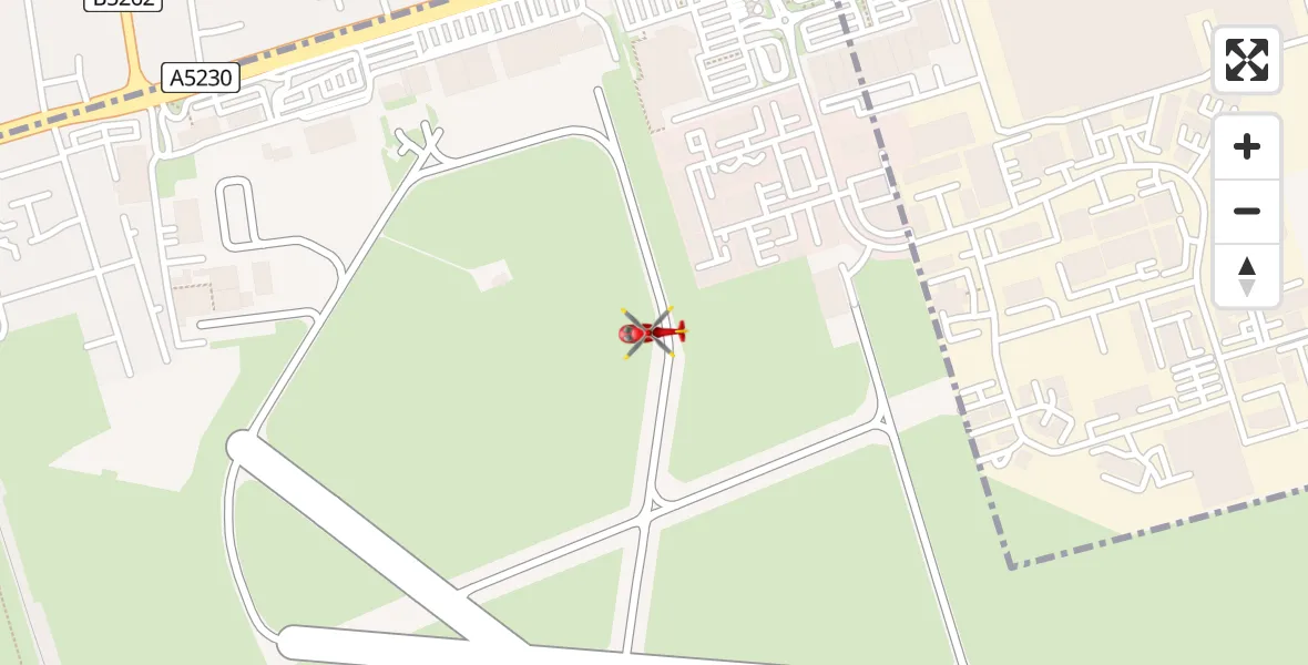 Flight path map showing Air Ambulance Helicopter route from Blackpool Airport to Blackpool Airport