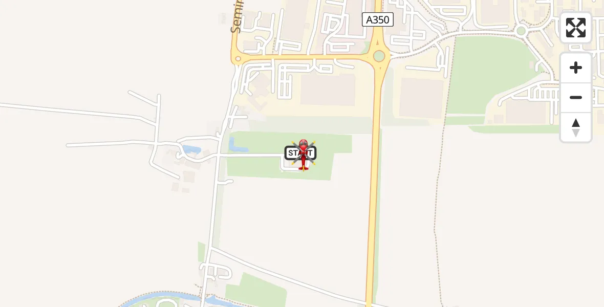 Flight path map showing Air Ambulance Helicopter route from Wiltshire Air Ambulance to Wiltshire Air Ambulance