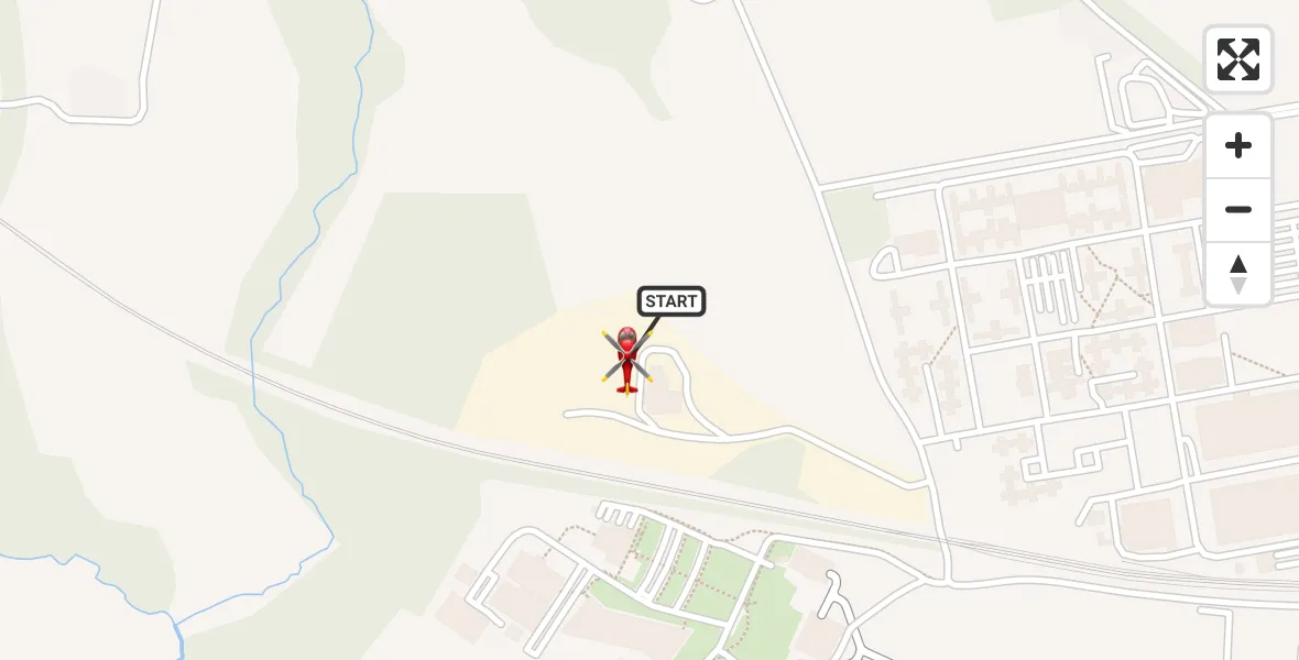 Flight path map showing Air Ambulance Helicopter route from RAF Cosford to Cosford