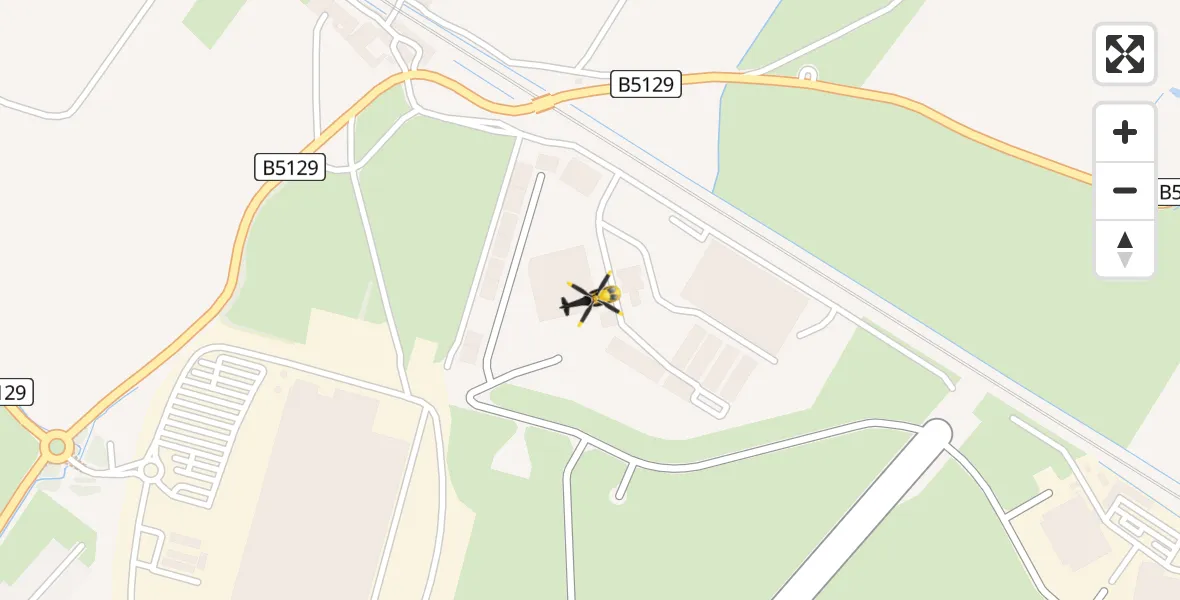 Flight path map showing Police Helicopter route from Hawarden Airport to Hawarden Airport