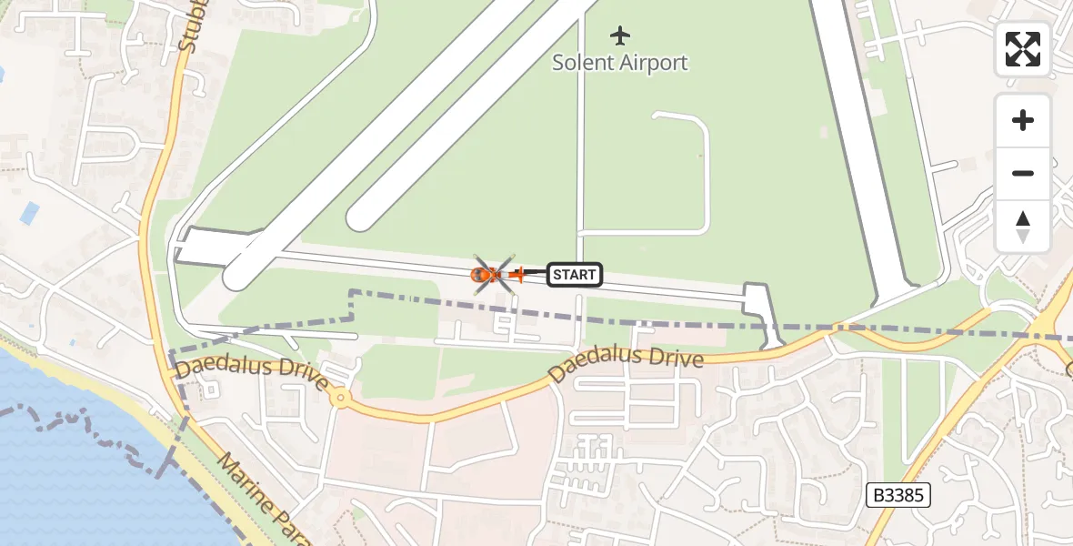 Routekaart van de vlucht: Coastguard Helicopter to Solent Airport