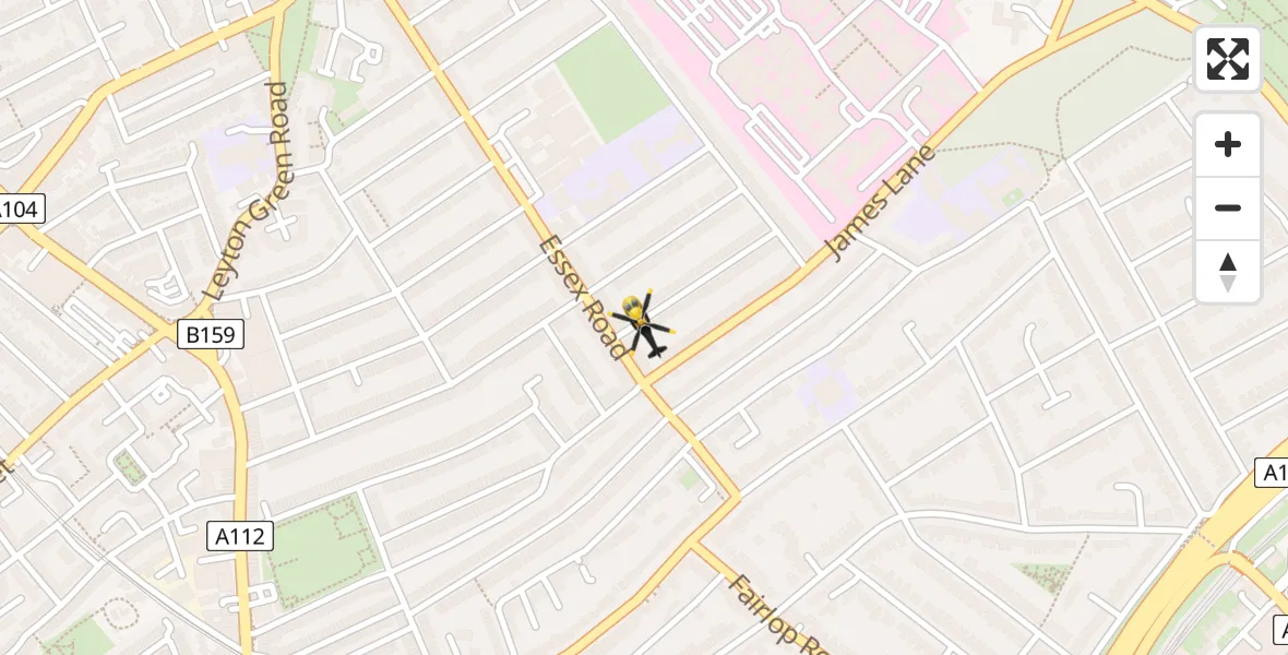 Routekaart van de vlucht: Police Helicopter to Leytonstone, Sandringham Road