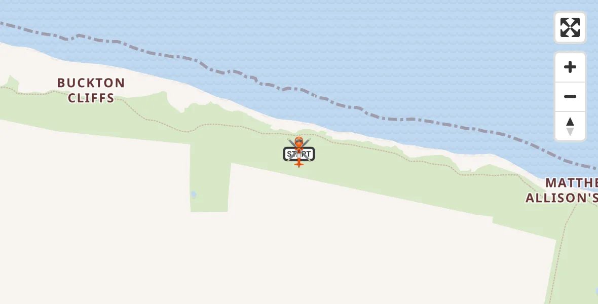 Flight path map showing Coastguard Helicopter route from Bempton to Bempton