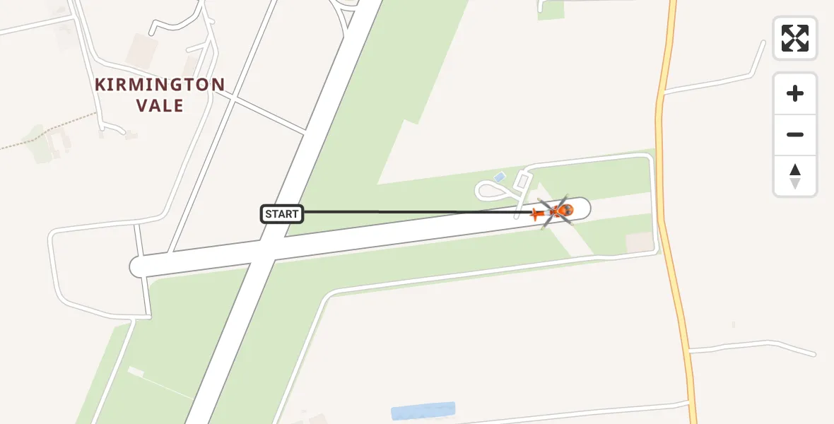 Flight path map showing Coastguard Helicopter route from Humberside Airport to Humberside Airport