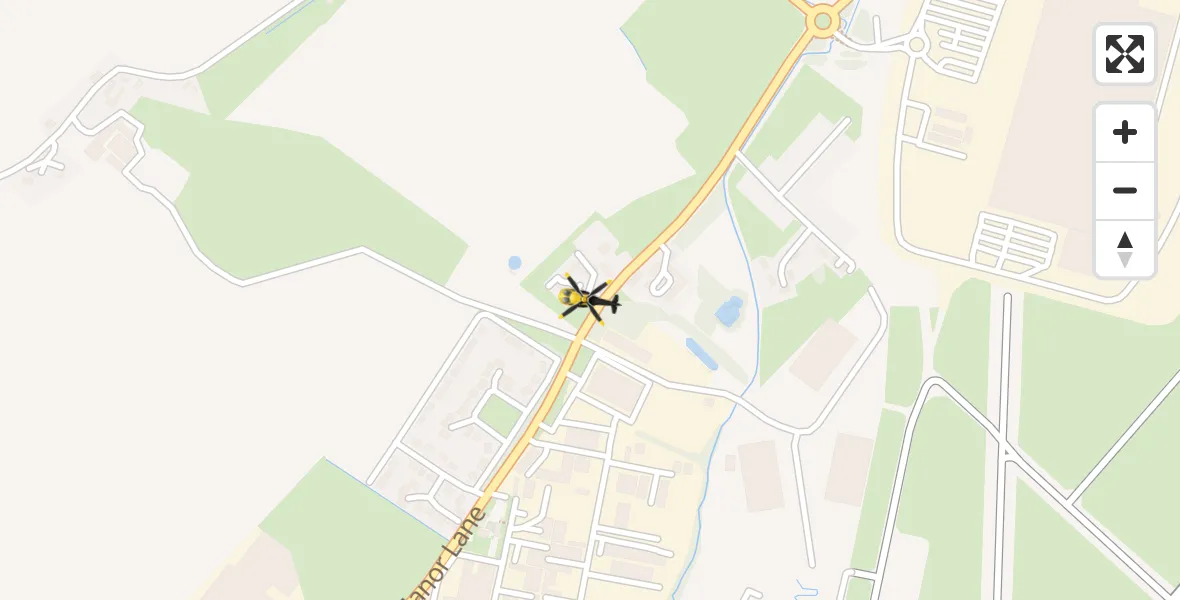 Flight path map showing Police Helicopter route from Hawarden Airport to Hawarden Airport