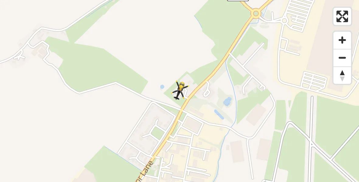 Flight path map showing Police Helicopter route from Hawarden Airport to Hawarden Airport