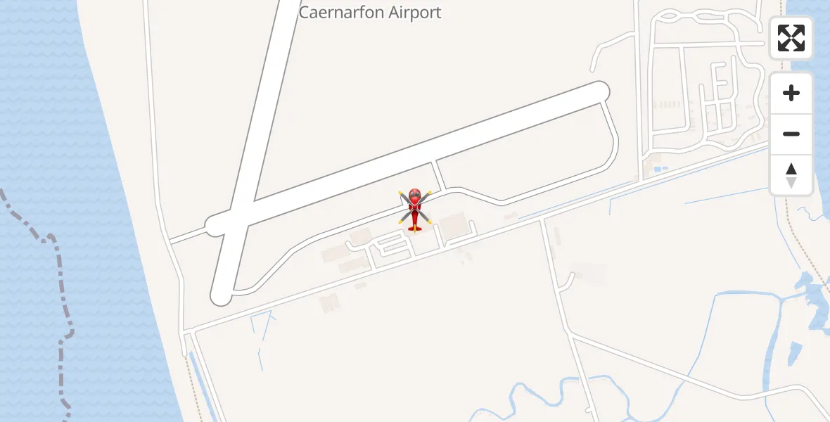 Flight route Air Ambulance Helicopter Caernarfon Airport - Caernarfon Airport, 13 April 2026, 16:05