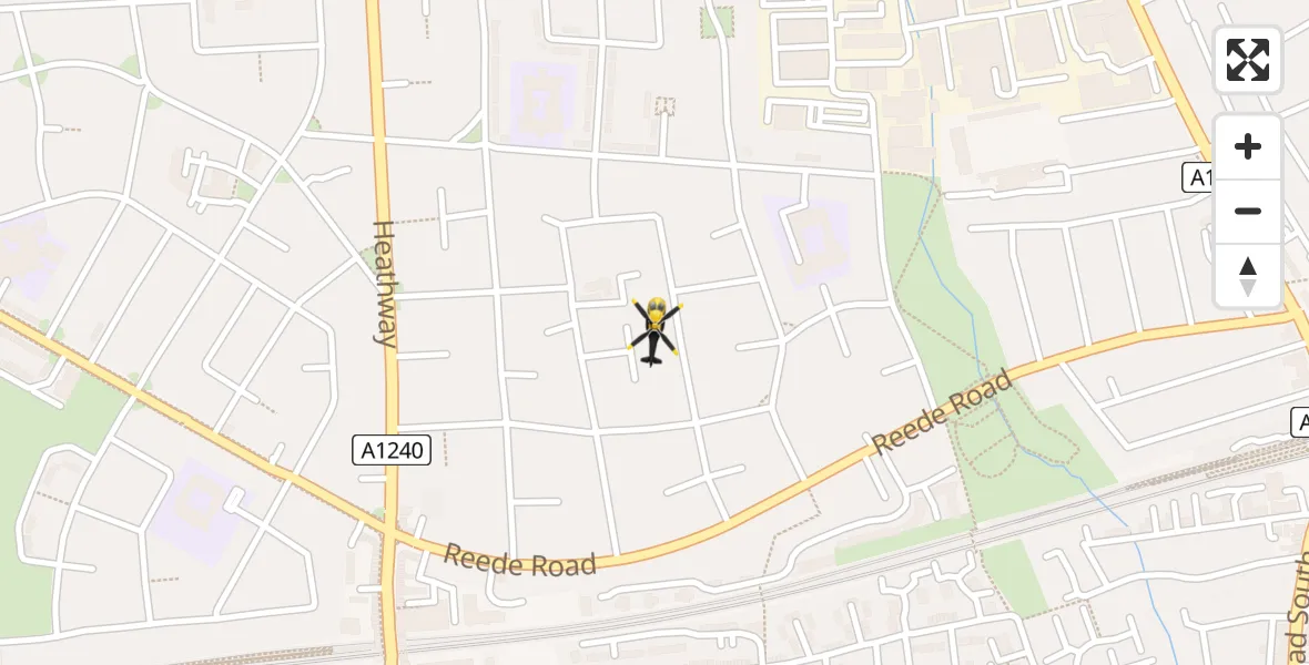 Routekaart van de vlucht: Police Helicopter to Dagenham, Standfield Road
