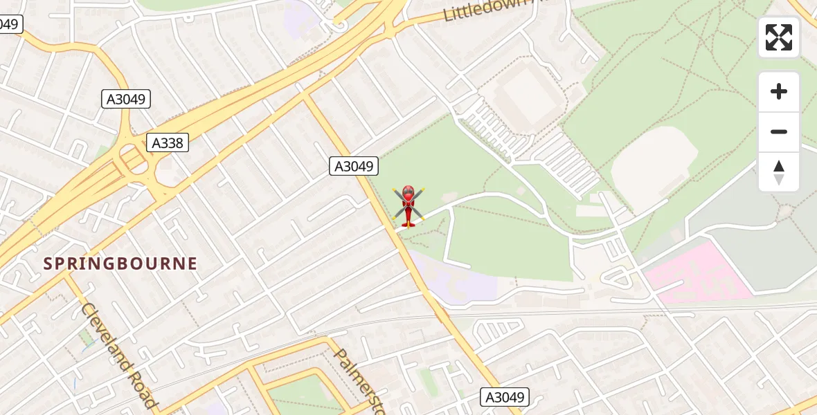 Flight path map showing Air Ambulance Helicopter route from Bournemouth to Bournemouth