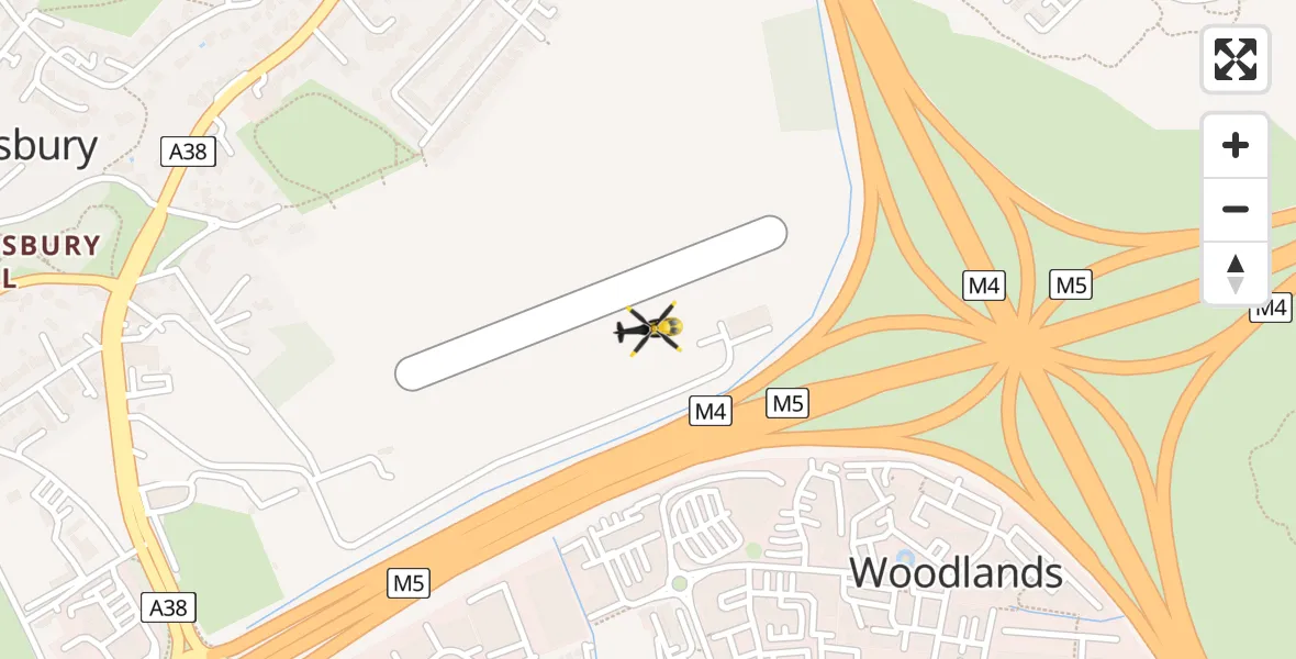 Flight route Police Helicopter Almondsbury Helicopter Base - Almondsbury Helicopter Base, 14 April 2026, 01:28