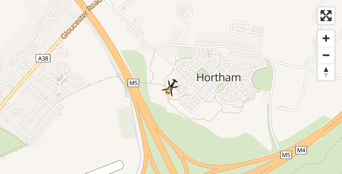 Flight path map showing Police Helicopter route from Bristol to Bristol