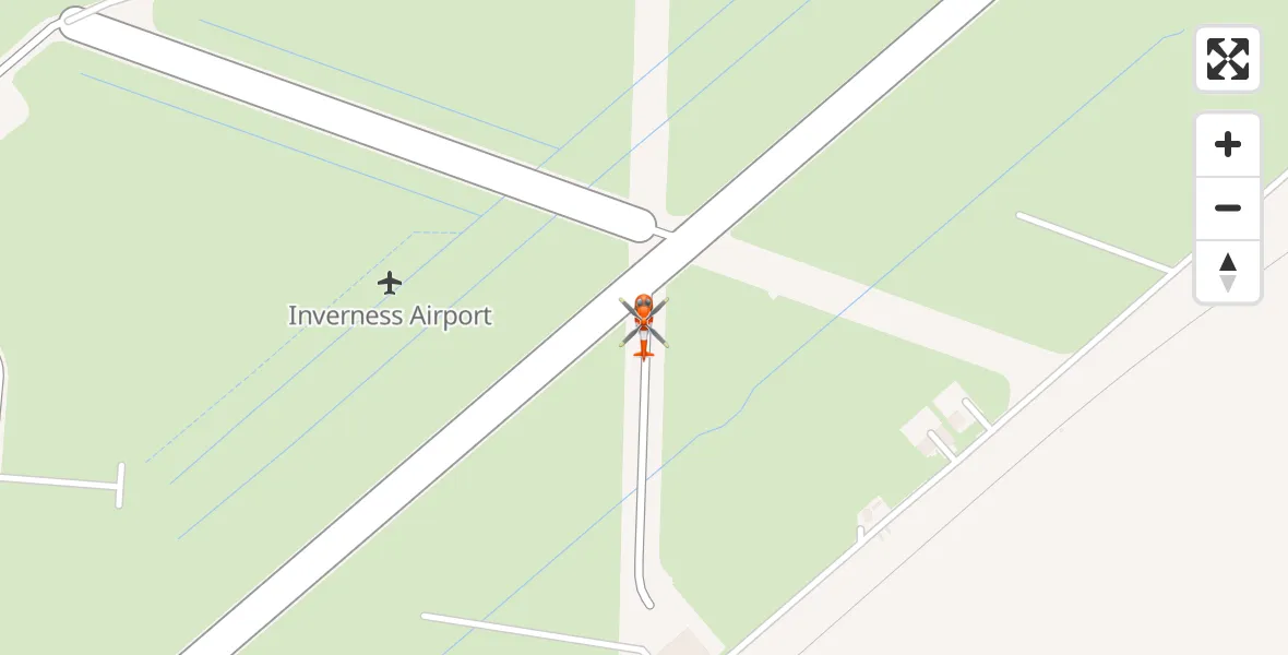 Flight path map showing Coastguard Helicopter route from Inverness Airport to Inverness Airport