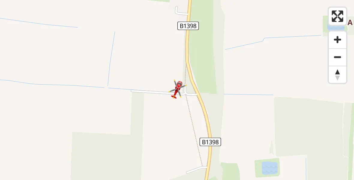 Flight path map showing Air Ambulance Helicopter route from West Lindsey to West Lindsey