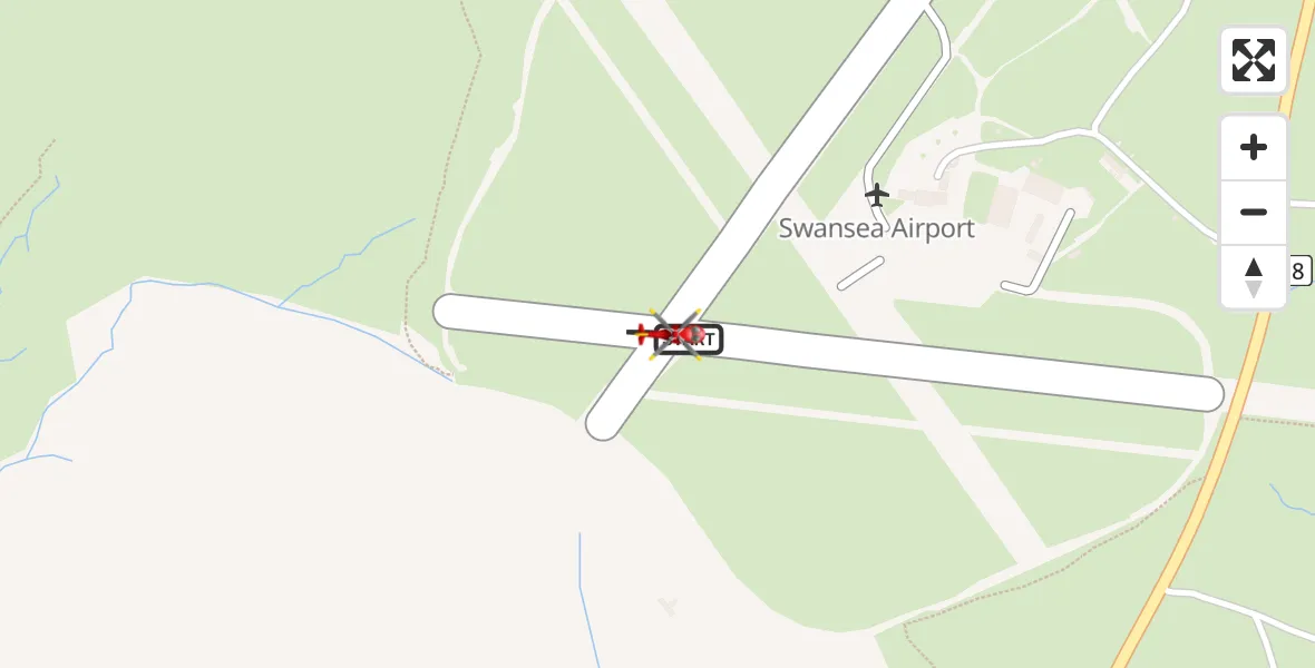 Flight route Air Ambulance Helicopter Swansea Airport - Swansea Airport, 14 April 2026, 12:25
