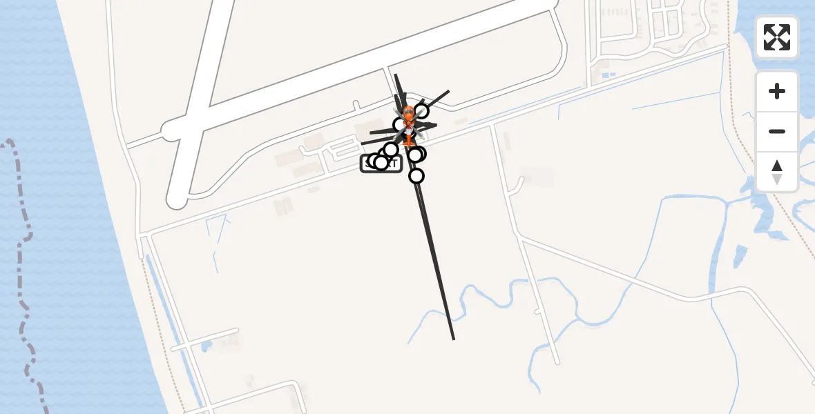 Flight path map showing Coastguard Helicopter route from Caernarfon Airport to Caernarfon Airport