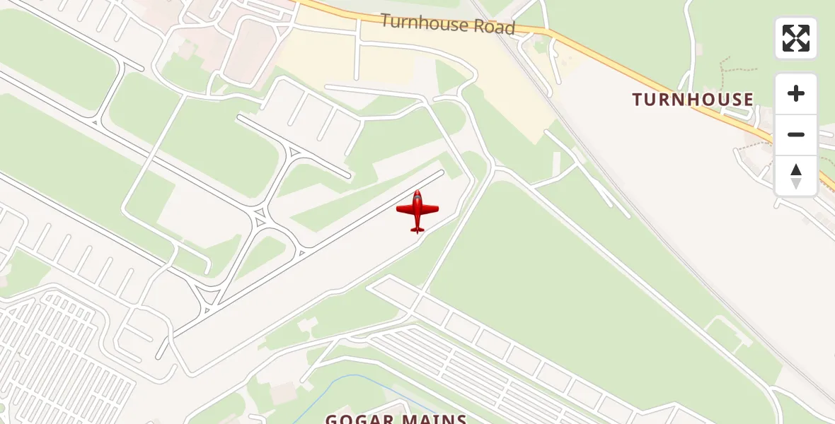 Flight path map showing Air Ambulance Aircraft route from Edinburgh Airport to Edinburgh Airport