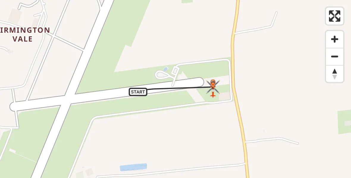 Flight path map showing Coastguard Helicopter route from Humberside Airport to Humberside Airport