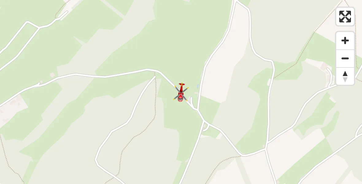 Flight path map showing Air Ambulance Helicopter route from Bossingham to Bossingham