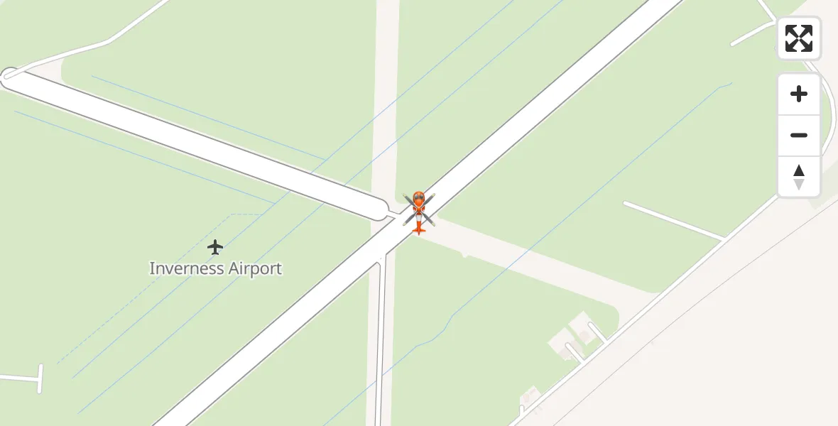 Flight path map showing Coastguard Helicopter route from Inverness Airport to Inverness Airport