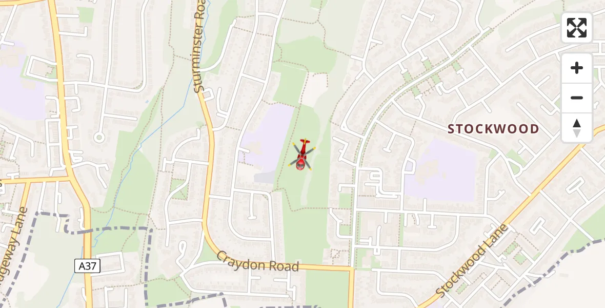 Flight path map showing Air Ambulance Helicopter route from Bristol to Bristol