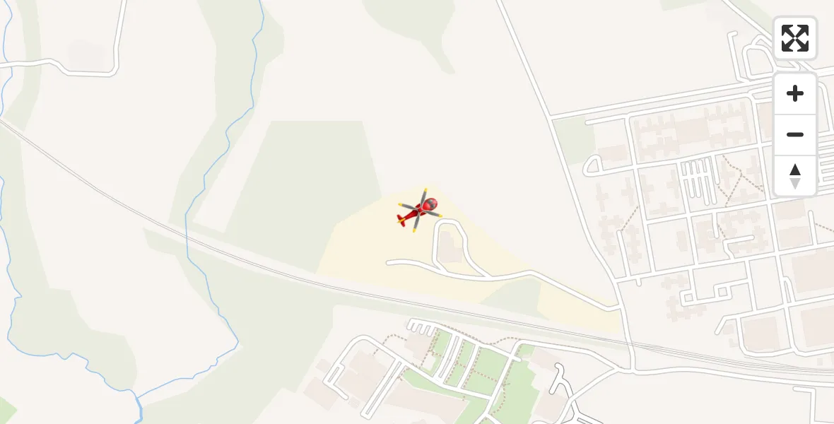 Flight path map showing Air Ambulance Helicopter route from RAF Cosford to RAF Cosford