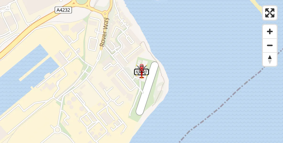 Flight path map showing Air Ambulance Helicopter route from Cardiff Heliport to Cardiff Heliport