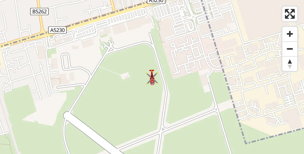 Flight path map showing Air Ambulance Helicopter route from Blackpool Airport to Blackpool Airport