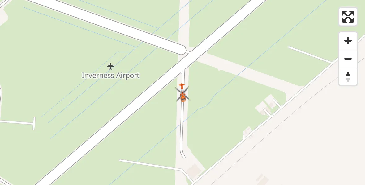 Flight path map showing Coastguard Helicopter route from Inverness Airport to Inverness Airport