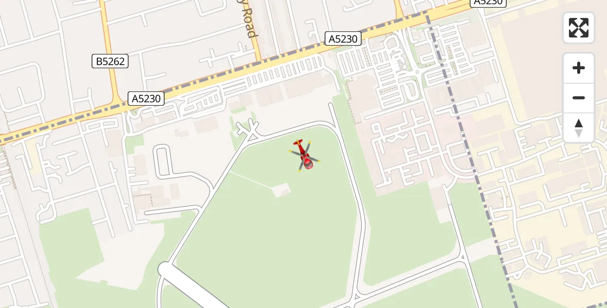 Flight path map showing Air Ambulance Helicopter route from Blackpool Airport to Blackpool Airport